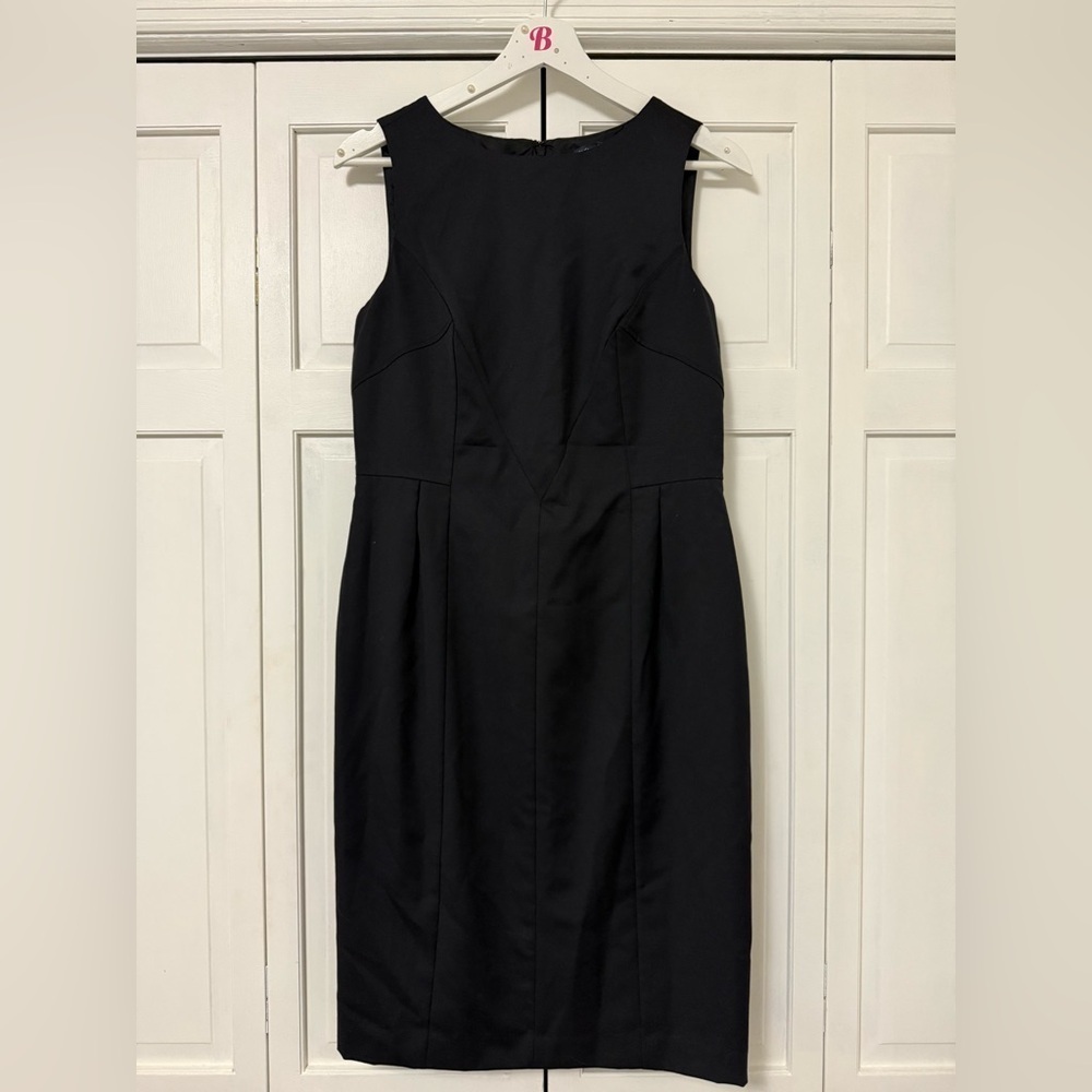346 Brooks Brothers Black Knee Length Career Dress 100% Wool Office Size 6